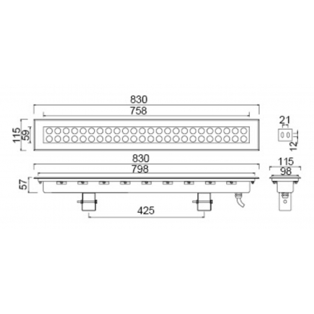 Reflektor liniowy  PXYH- XT005 36 / 48 / 96 Watt dowolny kolor+ RGB IP68 stal nierdz.